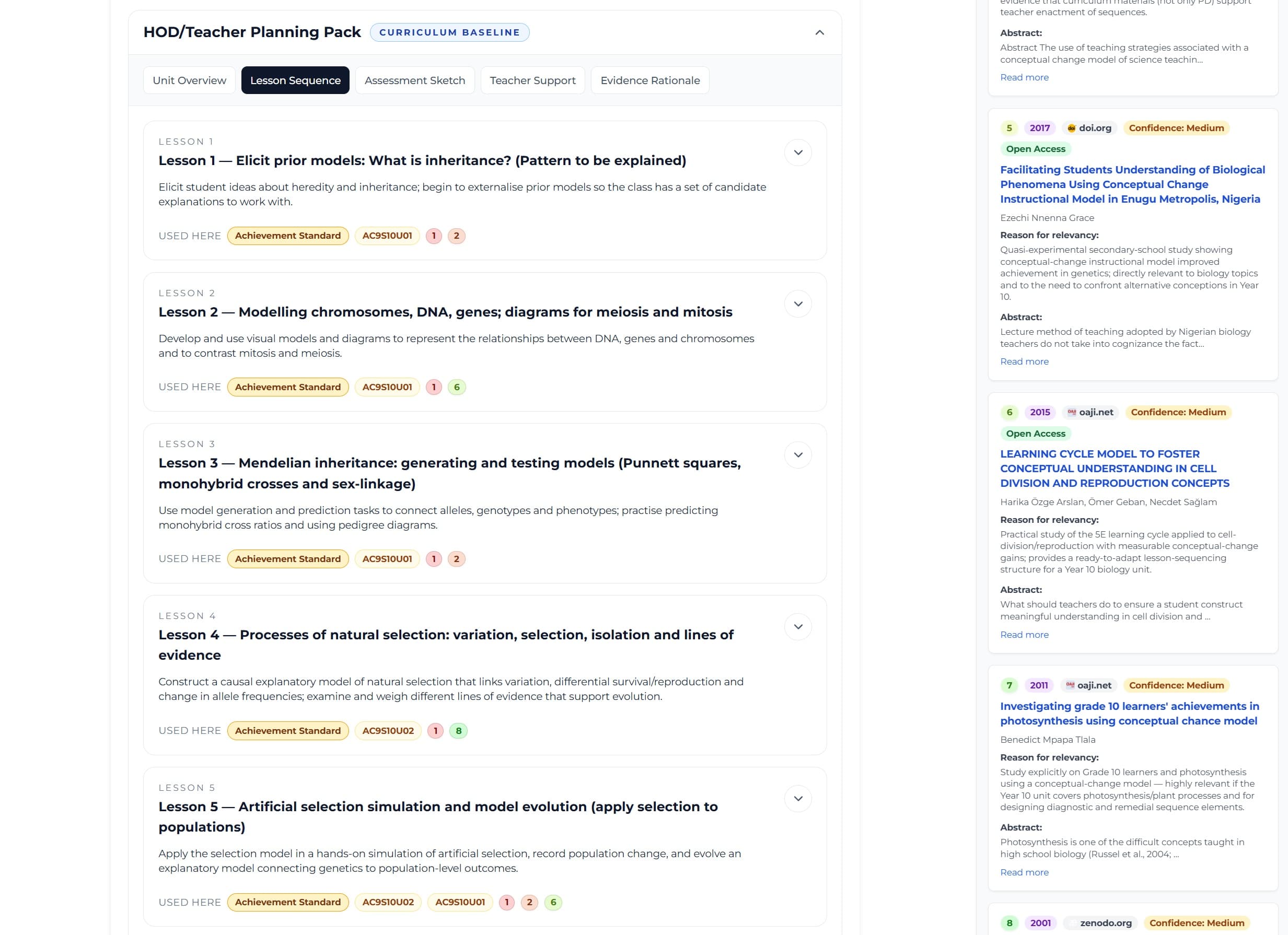 SYMALA Education planning workspace